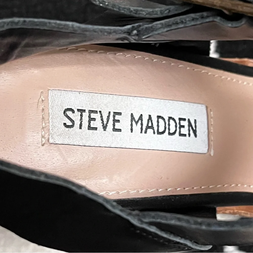 Steve Madden Cadence Black Heeled Sandals Size 7.5 - Picture 14 of 15